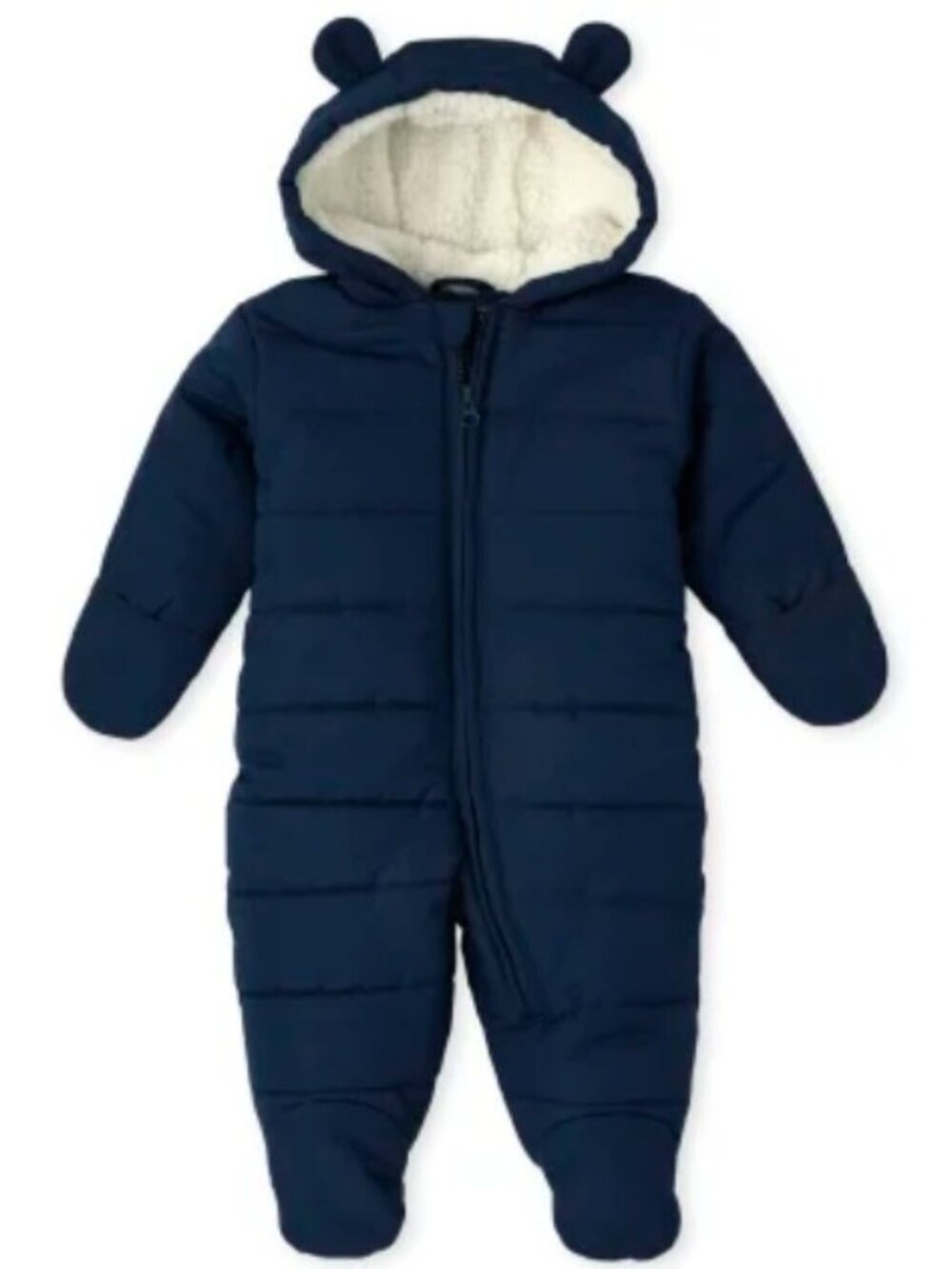 The Children's Place NWOT Navy Quilted Sherpa-Lined One-Piece Snowsuit | 3-6mo